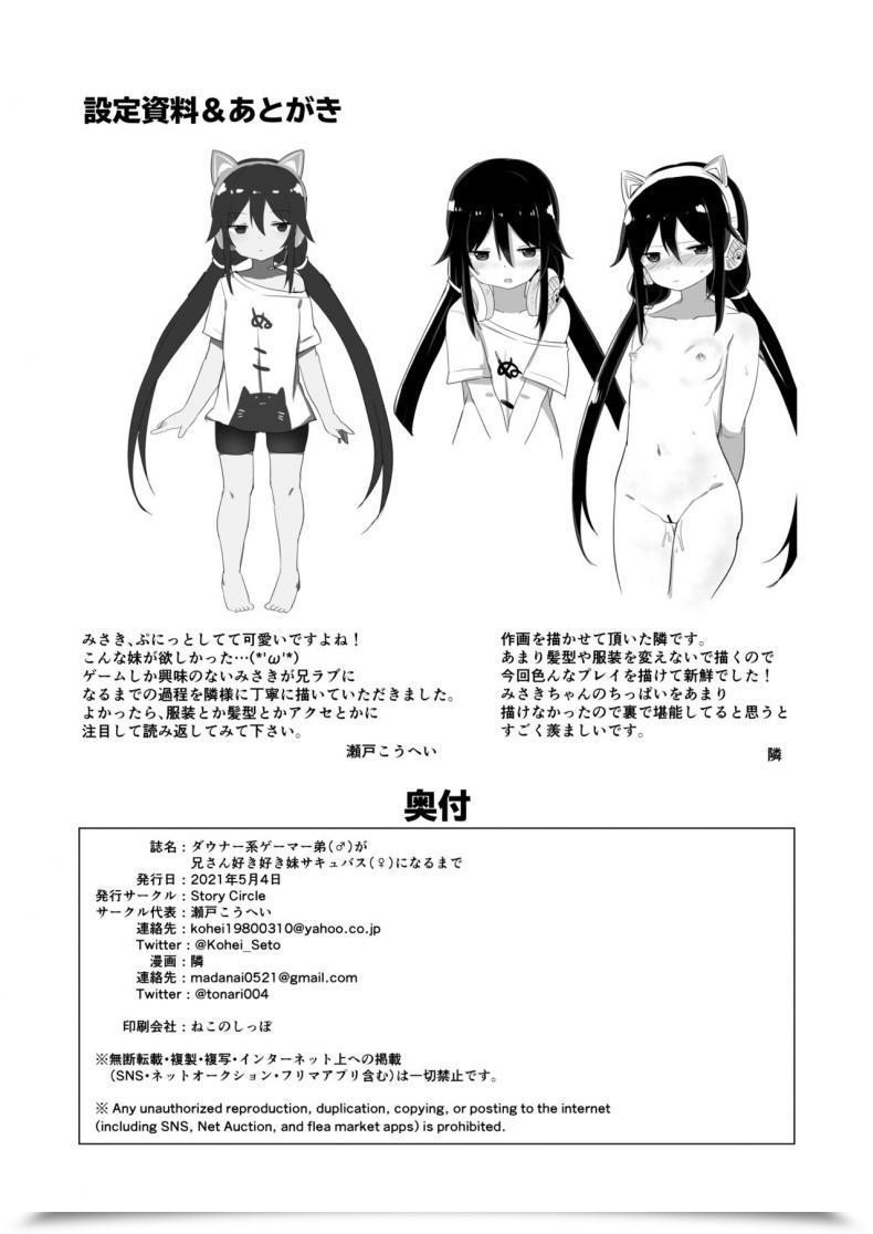 Doujin Story Circle Tonari Downer-Kei Gamer Otouto Ga Nii-San Sukisuki Imouto Succubus Ni Naru Made โดจินแปลไทย 67